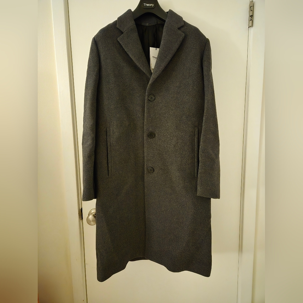 Theory dark gray single-breasted coat